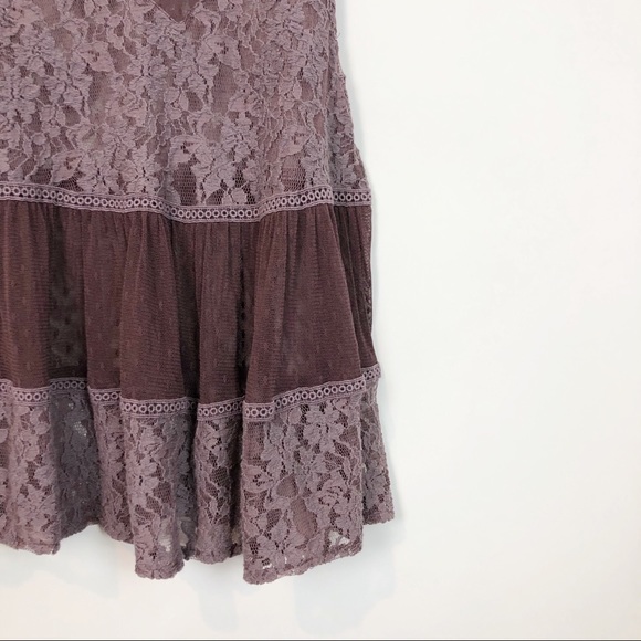 Free People Plum Lace Tiered Crochet Tank Medium - Picture 4 of 8